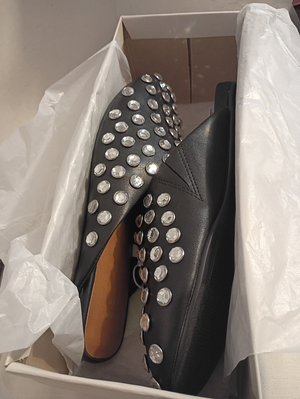 New! A New Day - Women's Channing Studded Slip On Mule Flats Black Size 5 - Picture 3 of 6
